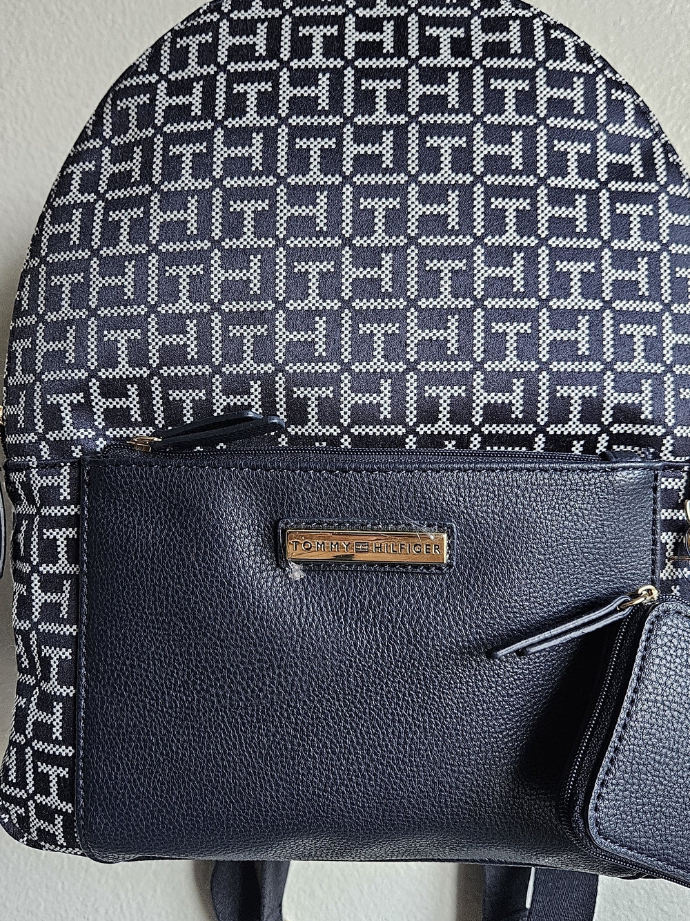 Tommy Hilfiger Navy Monogram Backpack - Signature Logo